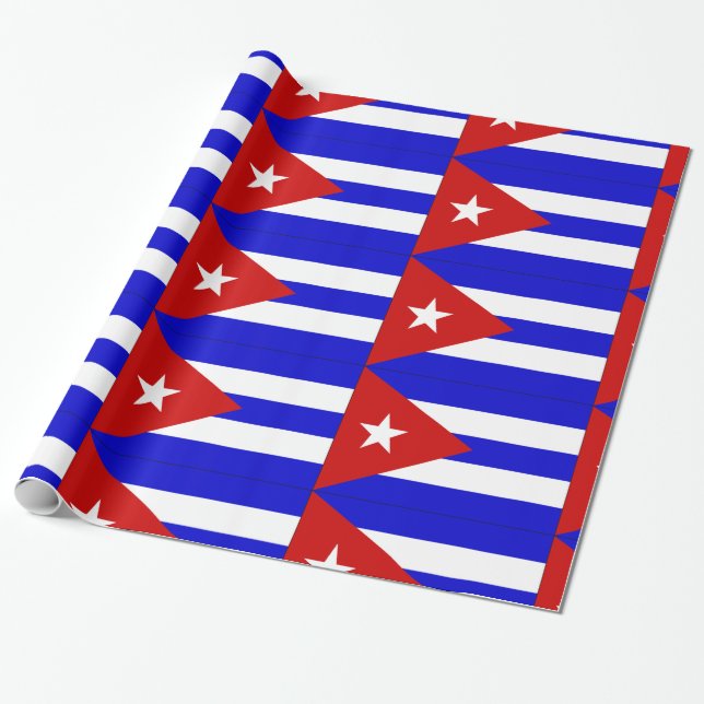 Papel De Regalo Bandera de Cuba (Desenrollado)