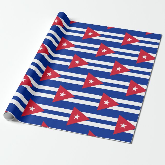 Papel De Regalo Bandera de Cuba (Desenrollado)