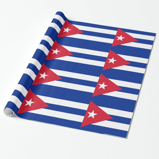 Papel De Regalo Bandera de Cuba (Desenrollado)