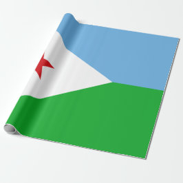 Papel De Regalo Bandera de Djibouti (Nación Africana)