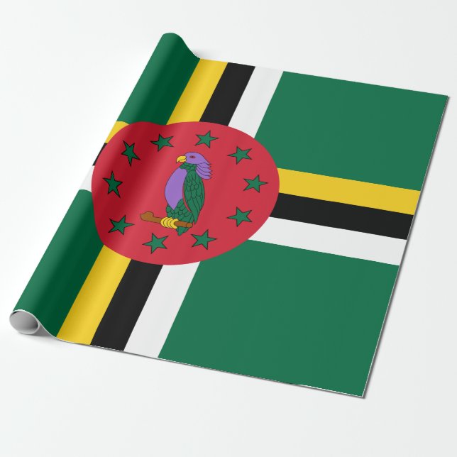Papel De Regalo Bandera de Dominica (Desenrollado)