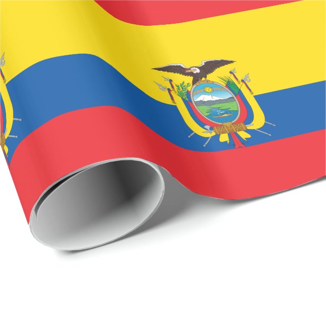 Papel De Regalo Bandera de Ecuador (Esquina del rollo)