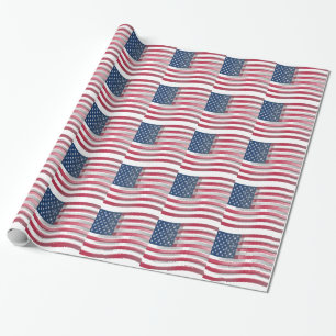 Papel De Regalo Bandera de EE. UU. Enriquecida: Diseño Artístico O