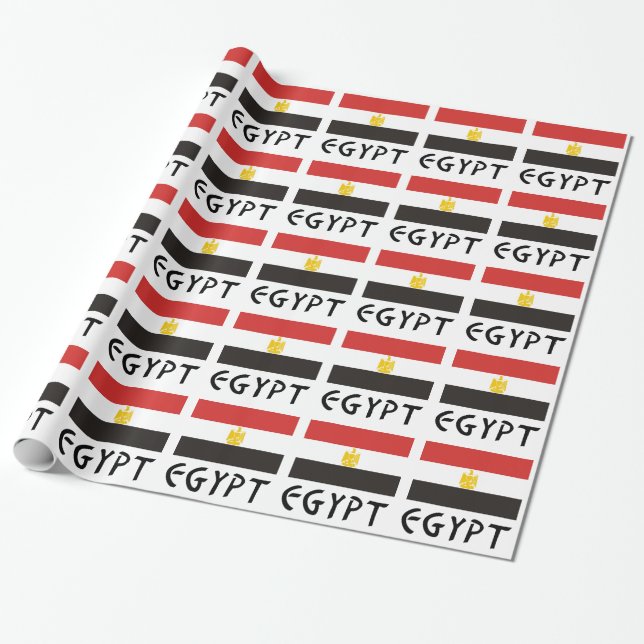 Papel De Regalo Bandera de Egipto y Egipto (Desenrollado)