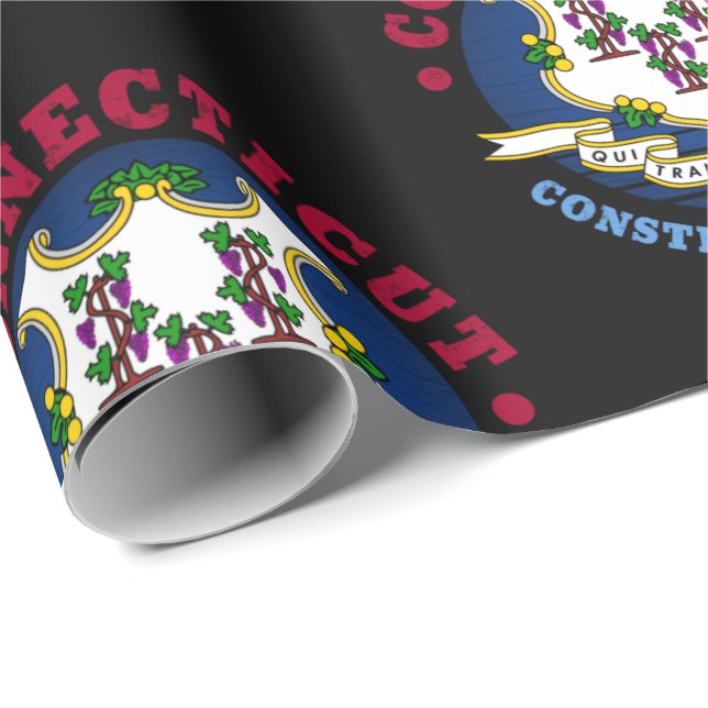 PAPEL DE REGALO BANDERA DE ESTADO DE CONSTITUCIÓN DE CONECTICUACIÓ (Esquina del rollo)