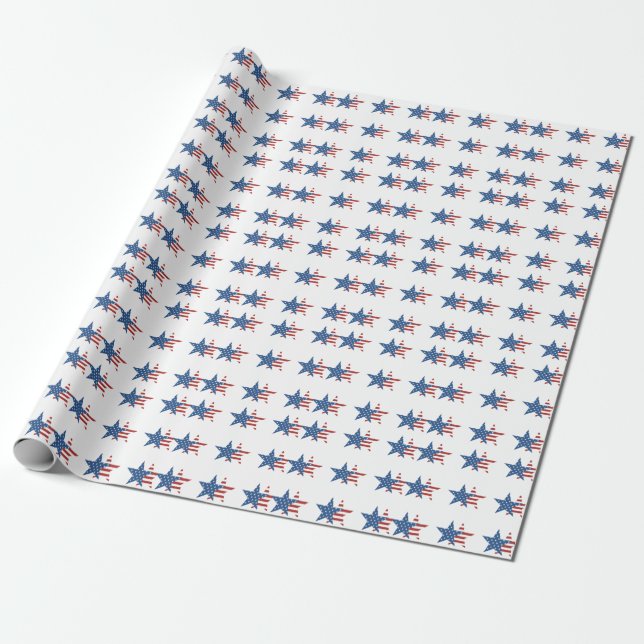 Papel De Regalo Bandera de Estados Unidos (Desenrollado)