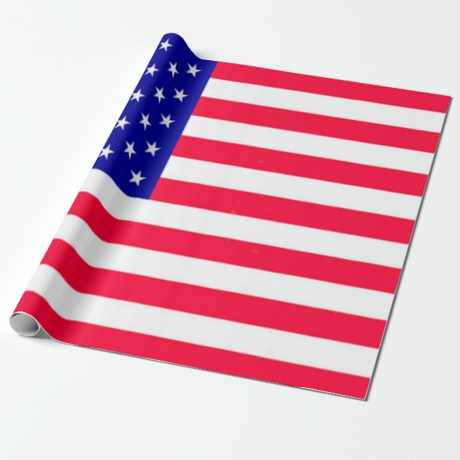 Papel De Regalo Bandera de Estados Unidos 4 de julio (Desenrollado)