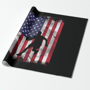 Papel De Regalo Bandera de Estados Unidos Baloncesto Vintage Patri