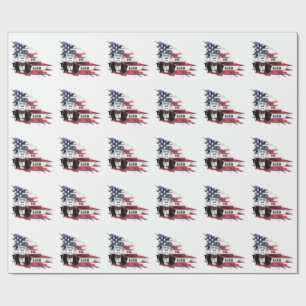 Papel De Regalo Bandera de Estados Unidos. Donald Trump.
