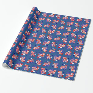 Papel De Regalo Bandera de Estados Unidos USA Balón de Fútbol Fond