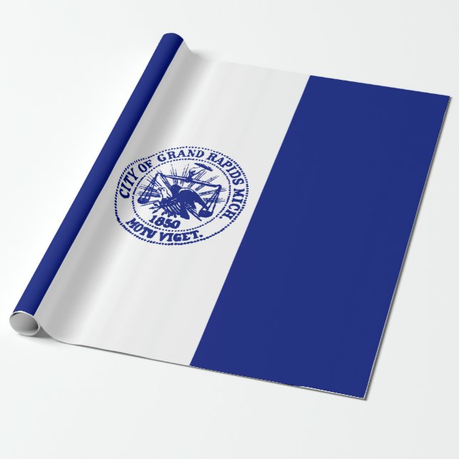 Papel De Regalo Bandera de Grand Rapids (Michigan City) (Desenrollado)