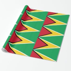 Papel De Regalo Bandera de Guyana Verde Rojo amarillo