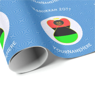 Papel De Regalo Bandera de Hanukkah del Ángel de la Diáspora Afric