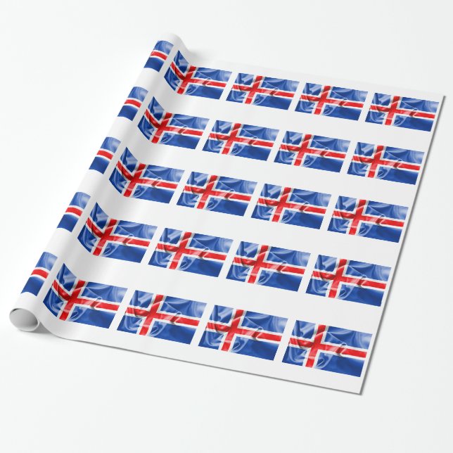 Papel De Regalo Bandera de Islandia (Desenrollado)