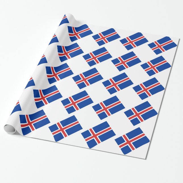 Papel De Regalo Bandera de Islandia (Desenrollado)
