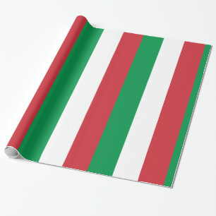 Papel De Regalo Bandera de Italia: franjas verdes rojas y blancas
