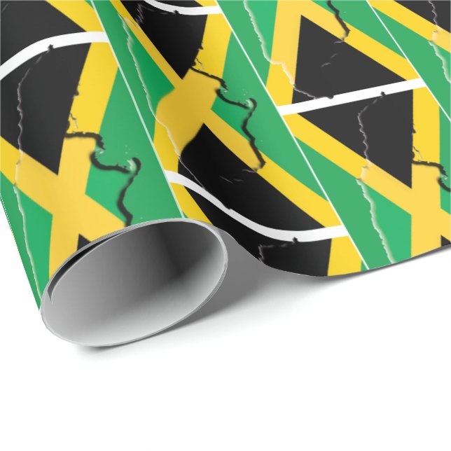 Papel De Regalo Bandera de Jamaica (Esquina del rollo)