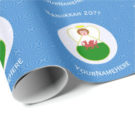 Papel De Regalo Bandera de Janucá del Ángel Galés Personalizada