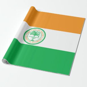 Papel De Regalo Bandera de la Ciudad de Miami (Florida)
