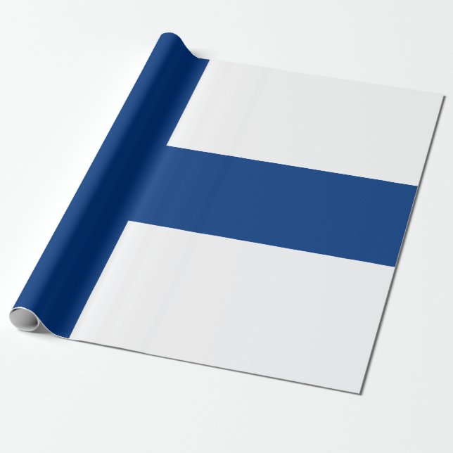 Papel De Regalo Bandera de la Cruz Azul de Finlandia (Desenrollado)