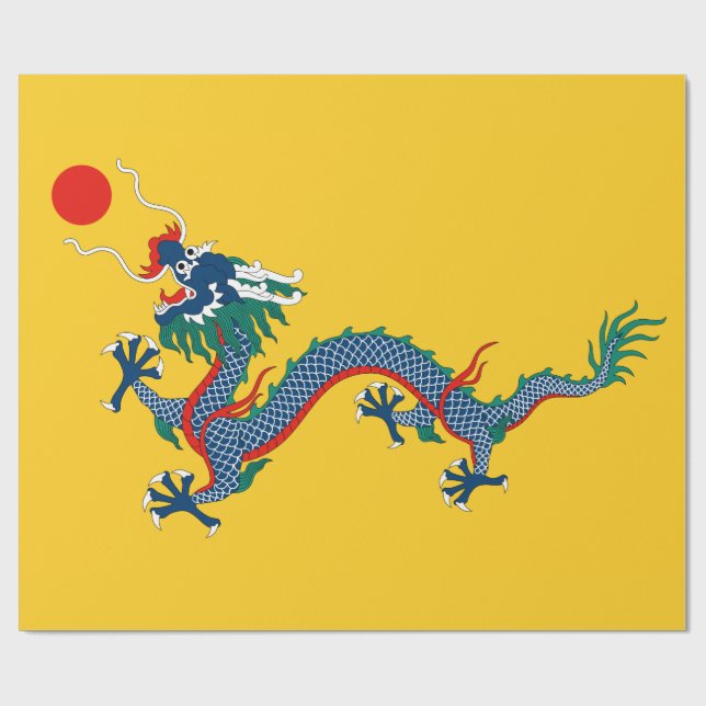 Papel De Regalo Bandera de la dinastía Qing china (dragón chino) ( (Superficie plana)