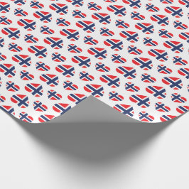 PAPEL DE REGALO BANDERA DE LA FORMA DEL CORAZÓN DE NORUEGA