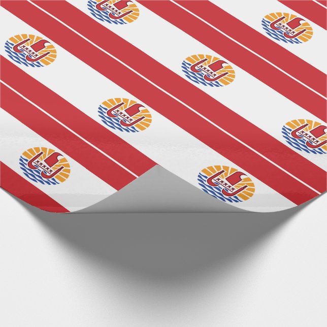 Papel De Regalo Bandera de la Polinesia Francesa (Esquina)