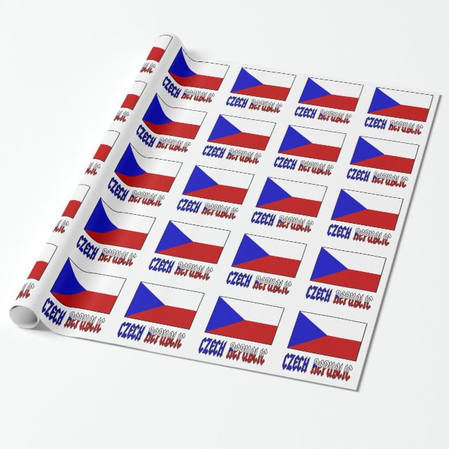 Papel De Regalo Bandera de la República Checa y Chequia (Desenrollado)