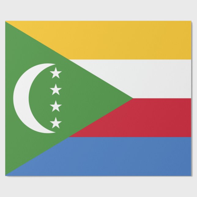 Papel De Regalo Bandera de las Comoras (Superficie plana)