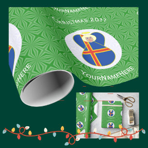 Papel De Regalo Bandera de las Islas Åland Ángel de Navidad Person