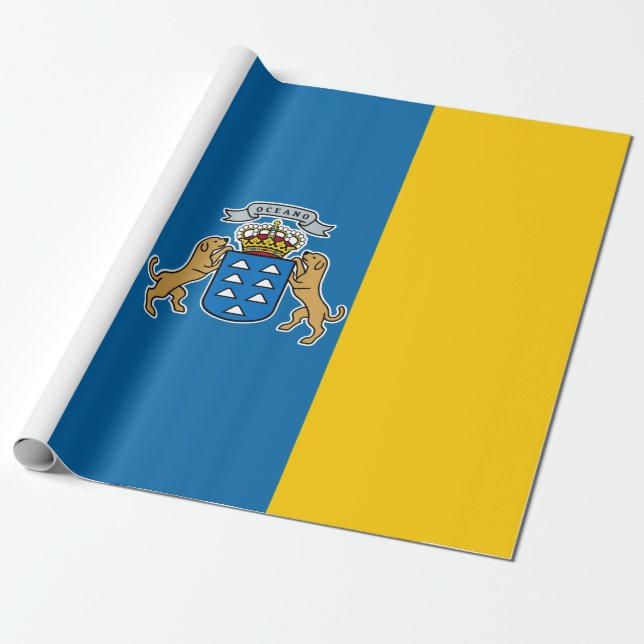 Papel De Regalo Bandera de las Islas Canarias (Canarias) (Canarias (Desenrollado)