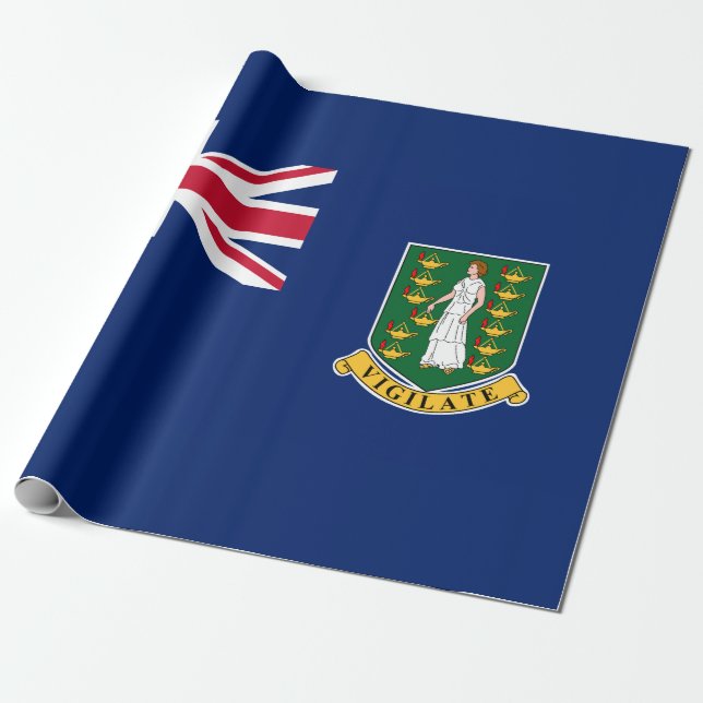 Papel De Regalo Bandera de las Islas Vírgenes Británicas (Desenrollado)