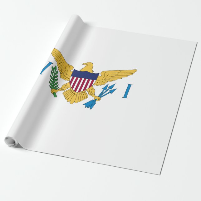 Papel De Regalo Bandera de las Islas Vírgenes de Estados Unidos (Desenrollado)