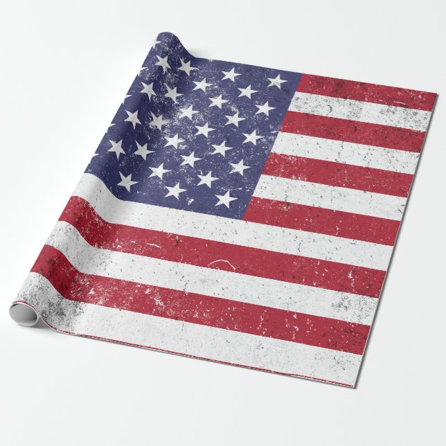 Papel De Regalo Bandera de los Estados Unidos Patriótica Norteamer (Desenrollado)