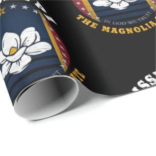 PAPEL DE REGALO BANDERA DE MAGNOLIA DEL ESTADO DE MISSISSIPPI