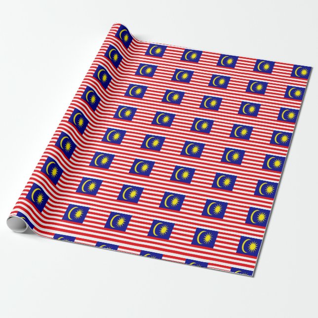 Papel De Regalo Bandera de Malasia (Desenrollado)