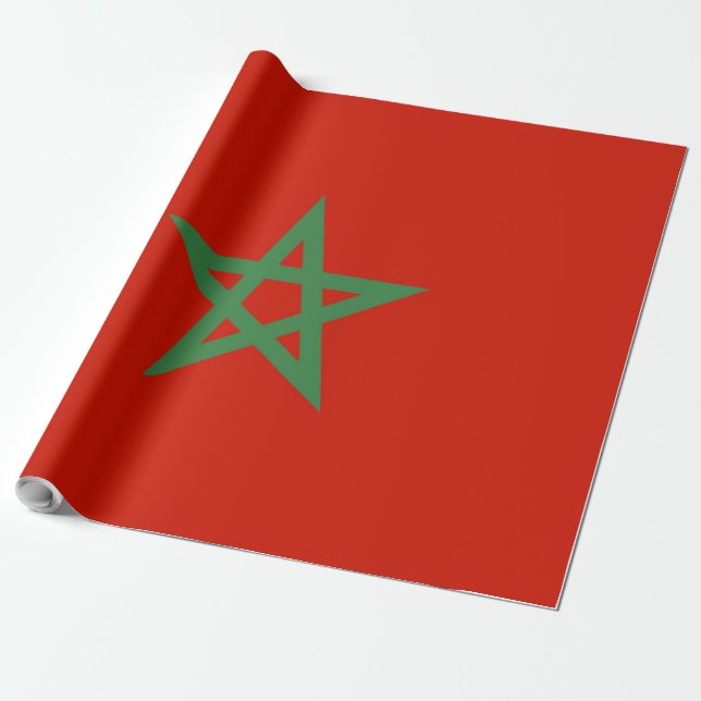 Papel De Regalo Bandera de Marruecos (Desenrollado)