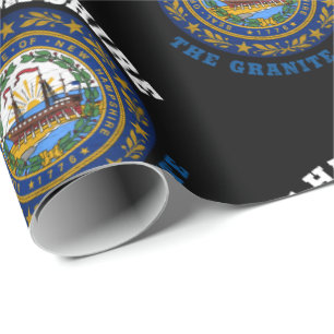 PAPEL DE REGALO BANDERA DE NUEVO HAMPSHIRE ESTADO DE GRANITO