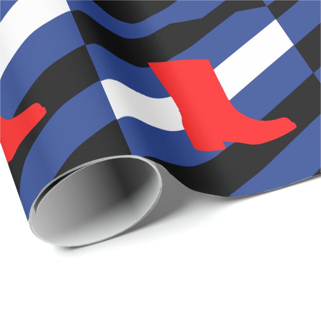 Papel De Regalo Bandera de Orgullo de Bota (Esquina del rollo)