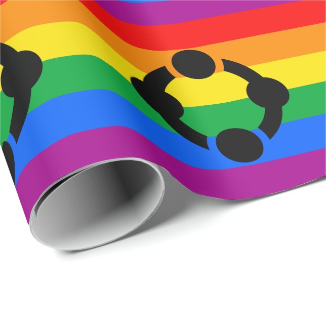 Papel De Regalo Bandera de Orgullo de Nicho de Arcoíris (Esquina del rollo)