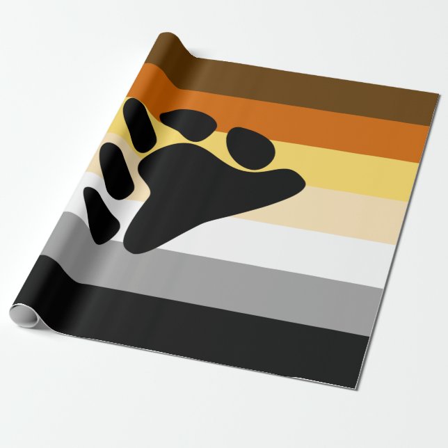 Papel De Regalo Bandera de orgullo de oso con garra (Desenrollado)