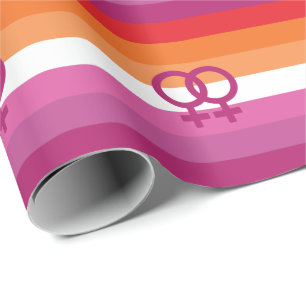 Papel De Regalo Bandera de orgullo lésbico WLW (Atardecer)