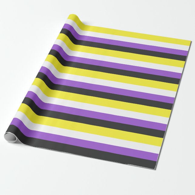 Papel De Regalo Bandera de Orgullo no binaria (Desenrollado)