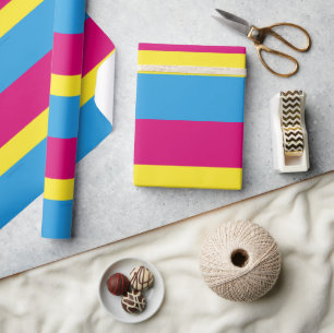 Papel De Regalo bandera de orgullo pansexual SlipperyJoe rosa ámba