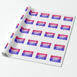 PAPEL DE REGALO BANDERA DE ORGULLO SÍMBOLO BISEXUAL PINTADA