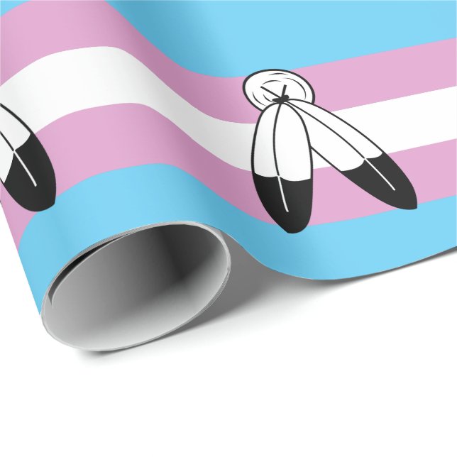 Papel De Regalo Bandera de orgullo trans de dos espíritus (Esquina del rollo)