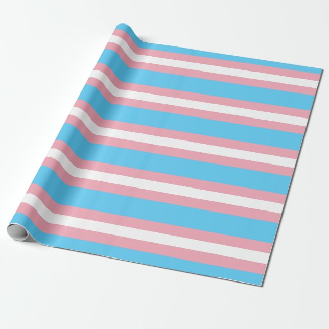 Papel De Regalo Bandera de Orgullo Transgénero Horizontal (Desenrollado)