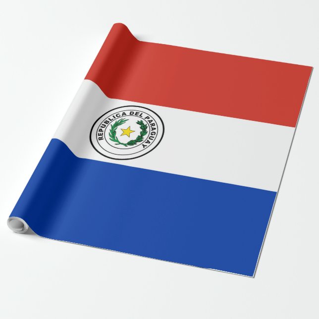 Papel De Regalo Bandera de Paraguay (Desenrollado)