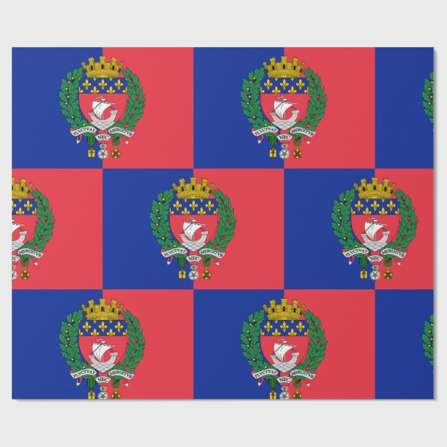 Papel De Regalo Bandera de París, Francia (Superficie plana)