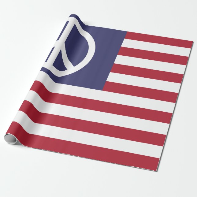 Papel De Regalo Bandera de Paz de Estados Unidos (Desenrollado)
